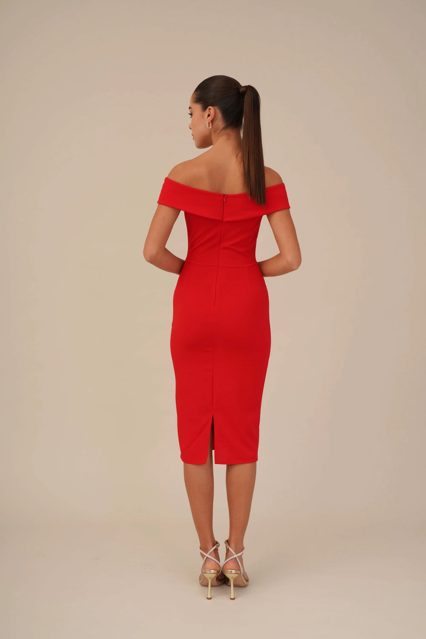Sarah | Robe cocktail - rouge